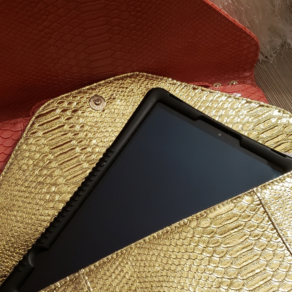 Classic 70s Python Clutch or Tablet Case - Picture 6 of 15